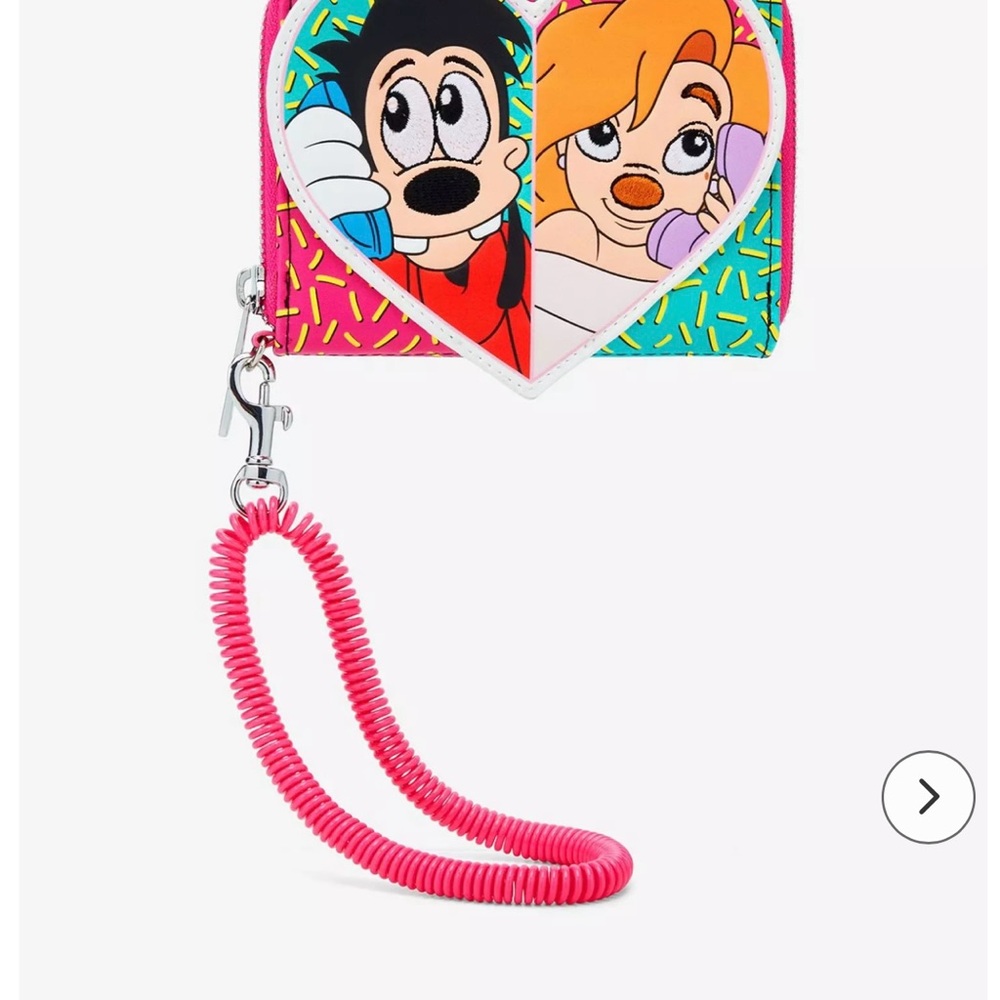 Loungefly Disney A Goofy Movie Max & Roxanne Split Heart Zip Wallet NEW
